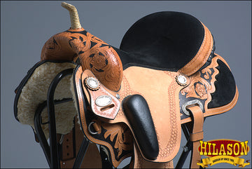 Hilason Flex Tree Western Horse Saddle American Leather Trail Barrel Racing By